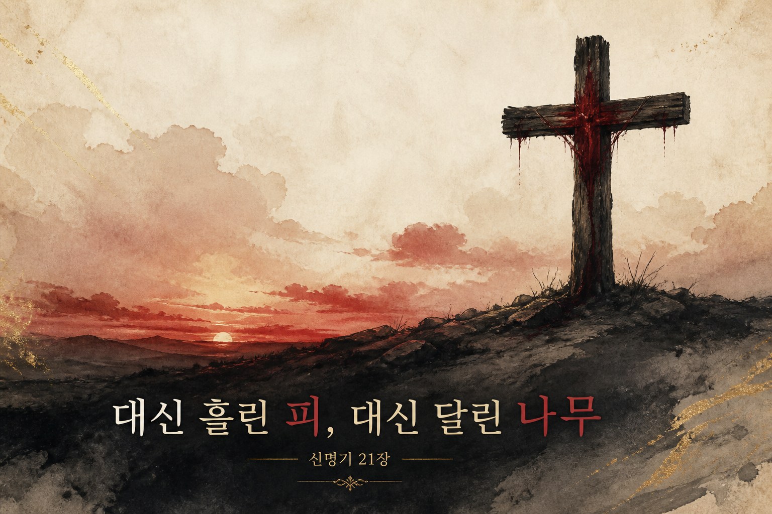 신명기 21장 십자가 복음 – 대신 흘린 피, 대신 달린 나무